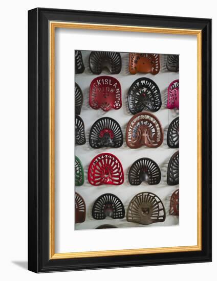 Farm Tractor Seats, Plainsman Museum, Aurora, Nebraska, USA-Walter Bibikow-Framed Photographic Print