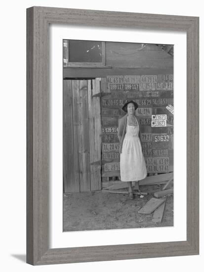 Farm Woman Beside Her Barn Door-Dorothea Lange-Framed Art Print