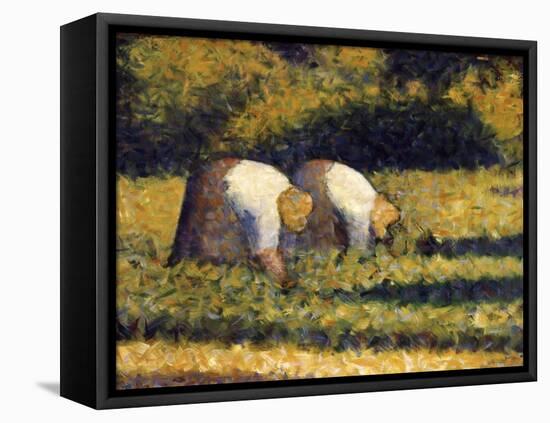 Farm Women at Work-Georges Seurat-Framed Premier Image Canvas