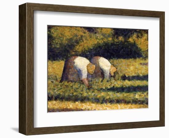 Farm Women at Work-Georges Seurat-Framed Giclee Print