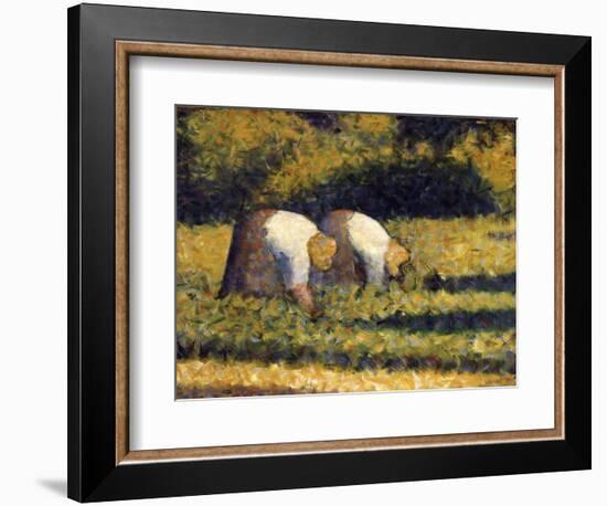 Farm Women at Work-Georges Seurat-Framed Giclee Print