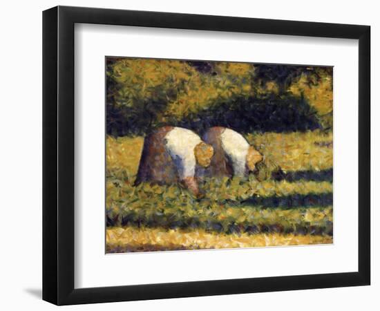 Farm Women at Work-Georges Seurat-Framed Giclee Print