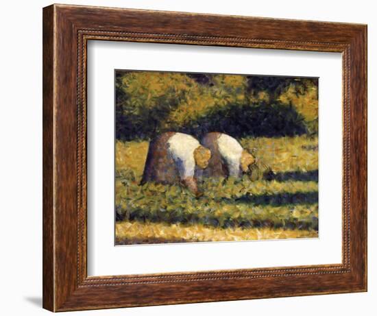 Farm Women at Work-Georges Seurat-Framed Premium Giclee Print