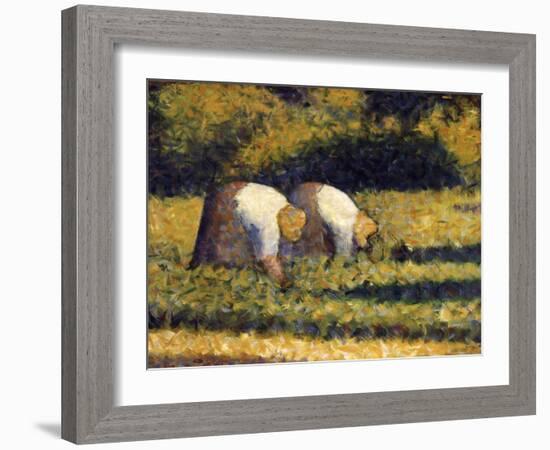 Farm Women at Work-Georges Seurat-Framed Giclee Print