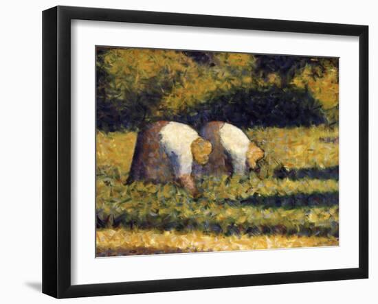 Farm Women at Work-Georges Seurat-Framed Giclee Print