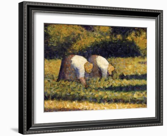 Farm Women at Work-Georges Seurat-Framed Giclee Print