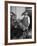 Farm Worker Petting One of the Cows Living on a Dairy Farm-Hansel Mieth-Framed Photographic Print