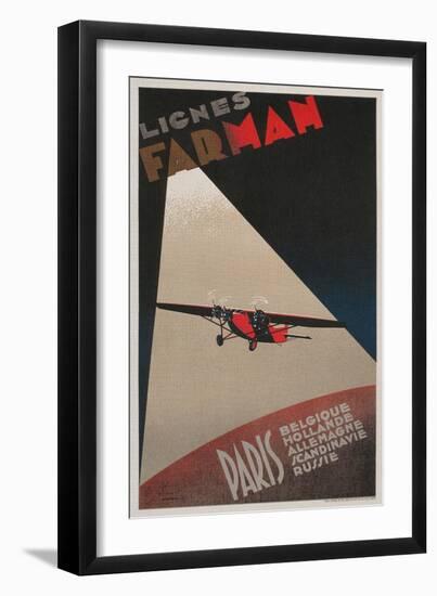 Farman Airways Poster, Vintage Plane-null-Framed Giclee Print