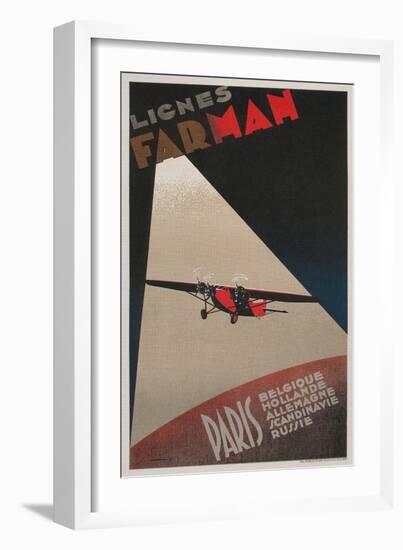 Farman Airways Poster, Vintage Plane-null-Framed Giclee Print