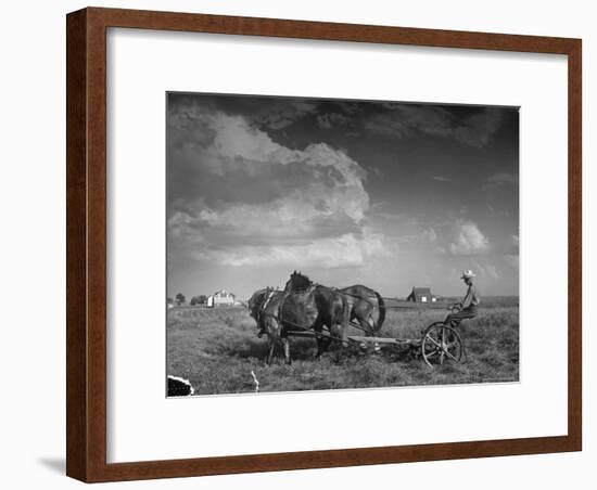 Farmer Driving Horses in the Field-Alfred Eisenstaedt-Framed Photographic Print