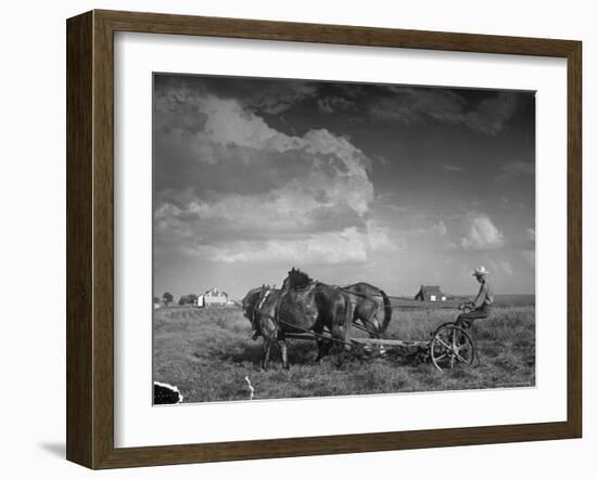 Farmer Driving Horses in the Field-Alfred Eisenstaedt-Framed Photographic Print