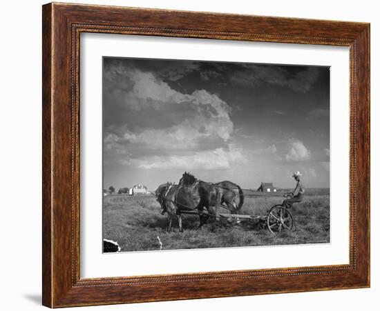 Farmer Driving Horses in the Field-Alfred Eisenstaedt-Framed Photographic Print