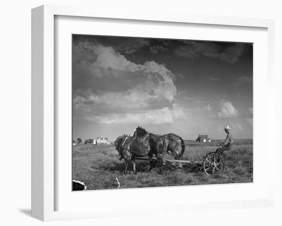 Farmer Driving Horses in the Field-Alfred Eisenstaedt-Framed Photographic Print