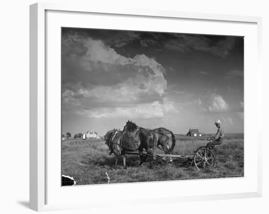 Farmer Driving Horses in the Field-Alfred Eisenstaedt-Framed Photographic Print