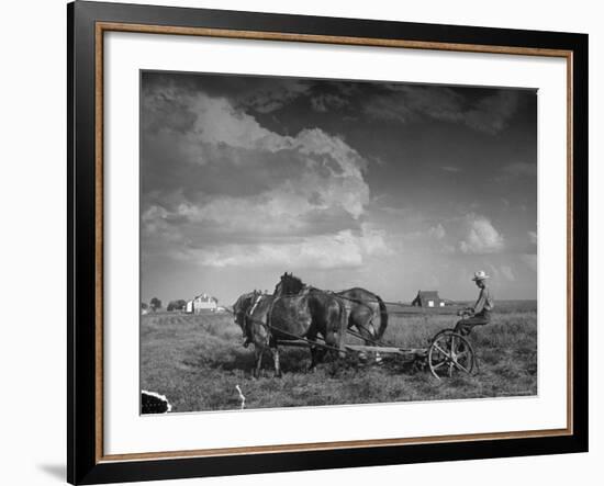 Farmer Driving Horses in the Field-Alfred Eisenstaedt-Framed Photographic Print