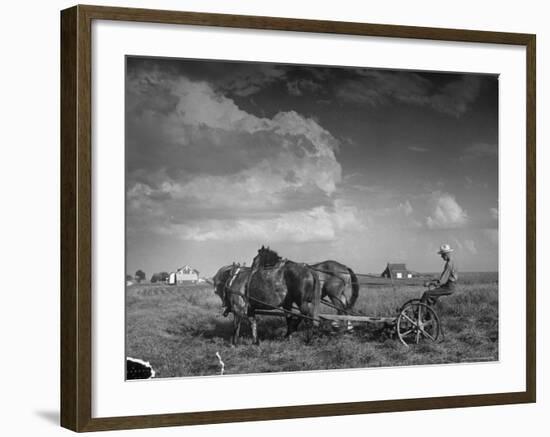 Farmer Driving Horses in the Field-Alfred Eisenstaedt-Framed Photographic Print