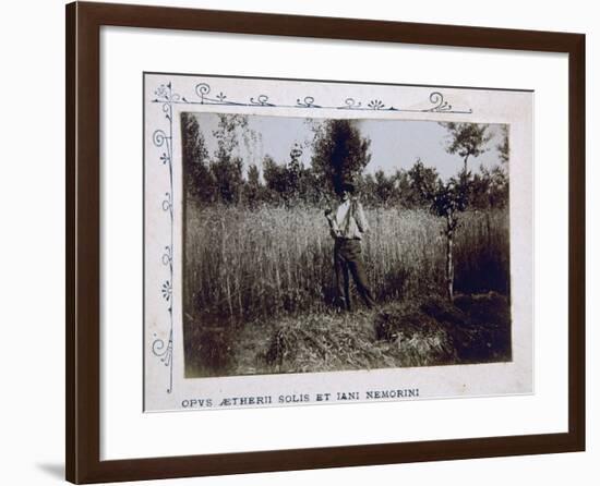 Farmer During Harvest-null-Framed Giclee Print