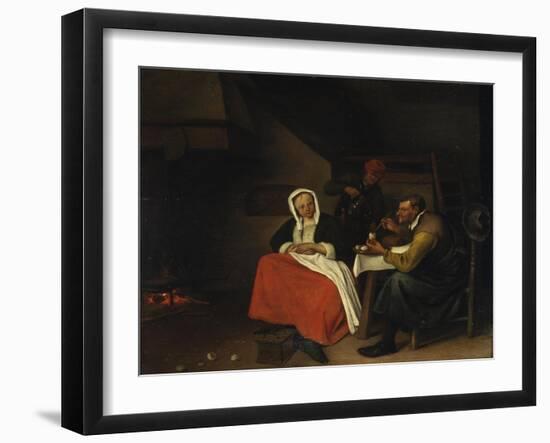 Farmer Eating Eggs-Jan Steen-Framed Giclee Print