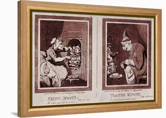 'Farmer George and his Wife' : George III caricature-James Gillray-Framed Premier Image Canvas