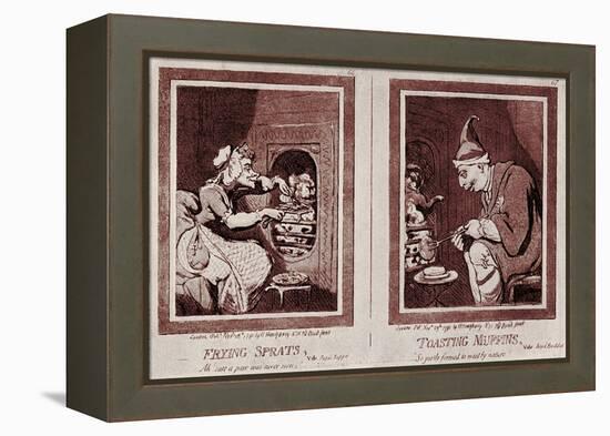 'Farmer George and his Wife' : George III caricature-James Gillray-Framed Premier Image Canvas