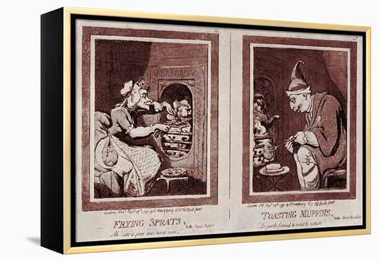 'Farmer George and his Wife' : George III caricature-James Gillray-Framed Premier Image Canvas