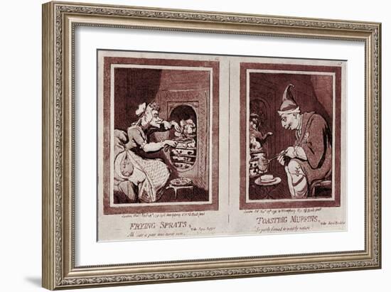 'Farmer George and his Wife' : George III caricature-James Gillray-Framed Giclee Print