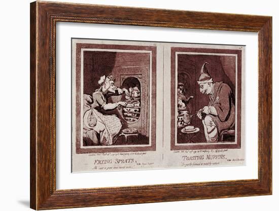 'Farmer George and his Wife' : George III caricature-James Gillray-Framed Giclee Print