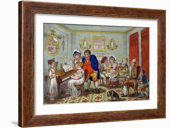 Farmer Giles and His Wife Showing Off their Daughter Betty to their Neighbours-James Gillray-Framed Giclee Print