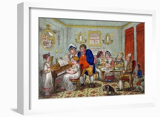 Farmer Giles and His Wife Showing Off their Daughter Betty to their Neighbours-James Gillray-Framed Giclee Print