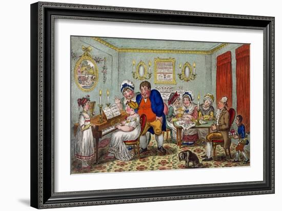Farmer Giles and His Wife Showing Off their Daughter Betty to their Neighbours-James Gillray-Framed Giclee Print