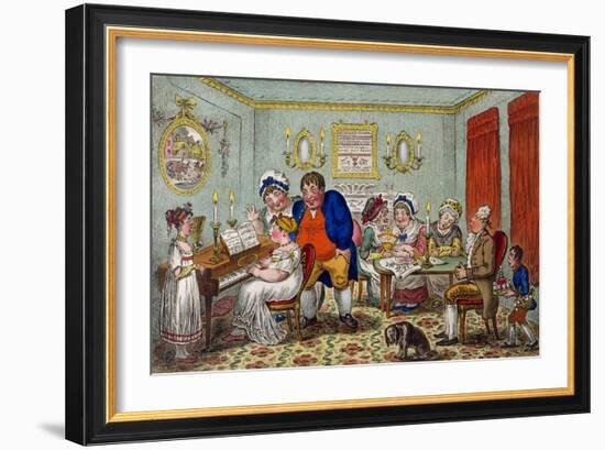 Farmer Giles and His Wife Showing Off their Daughter Betty to their Neighbours-James Gillray-Framed Giclee Print