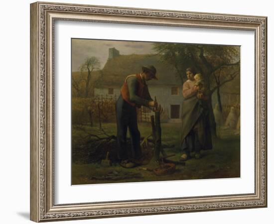 Farmer Grafting a Tree (Le Greffeur)-Jean-François Millet-Framed Giclee Print