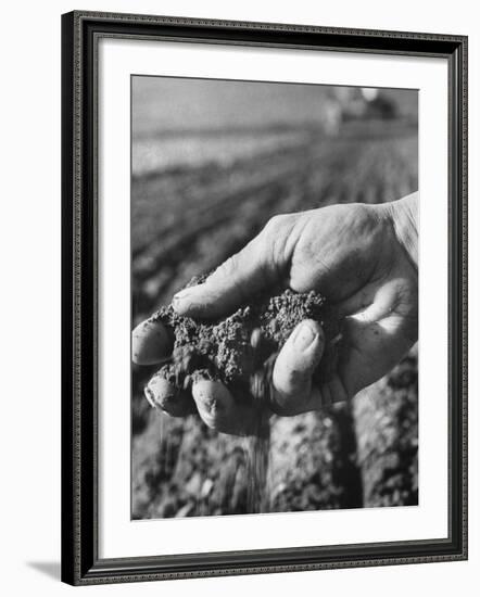 Farmer Holding a Handful of Soil-Ed Clark-Framed Premium Photographic Print