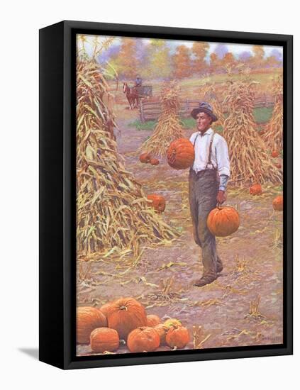 Farmer in Autumn 1906-Arthur Burdett Frost-Framed Stretched Canvas