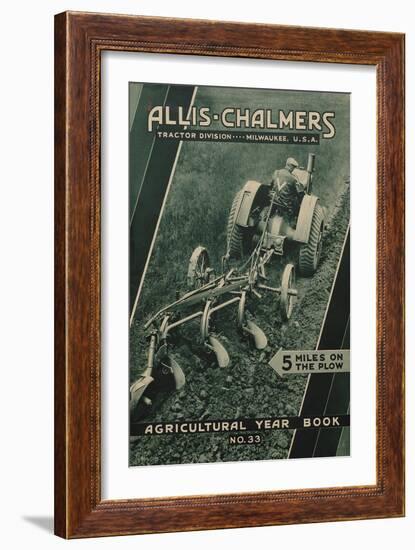 Farmer on an Allis Chalmers Tractor Plowing a Field-null-Framed Giclee Print