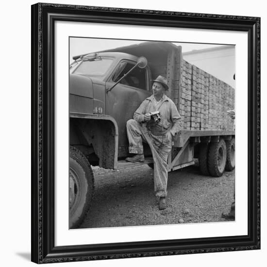 Farmer Paul Trent Holding Camera He Used to Photograph Flying Saucers-Loomis Dean-Framed Premium Photographic Print