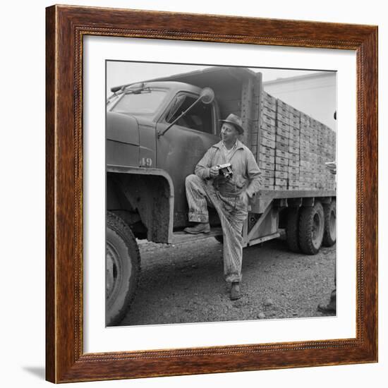 Farmer Paul Trent Holding Camera He Used to Photograph Flying Saucers-Loomis Dean-Framed Photographic Print