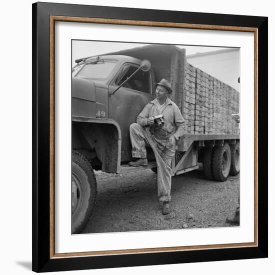 Farmer Paul Trent Holding Camera He Used to Photograph Flying Saucers-Loomis Dean-Framed Photographic Print