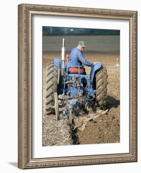 Farmer Ploughing Near Sonning Common, Oxfordshire, England, United Kingdom-Robert Francis-Framed Photographic Print