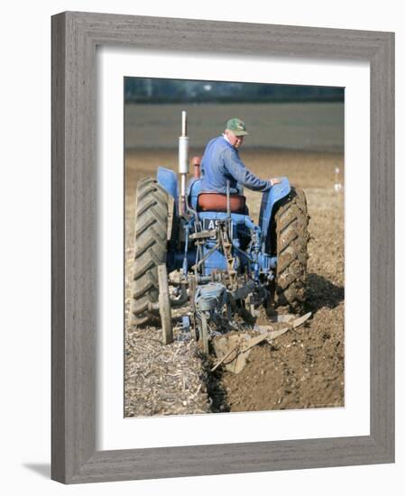 Farmer Ploughing Near Sonning Common, Oxfordshire, England, United Kingdom-Robert Francis-Framed Photographic Print