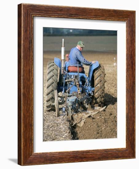 Farmer Ploughing Near Sonning Common, Oxfordshire, England, United Kingdom-Robert Francis-Framed Photographic Print