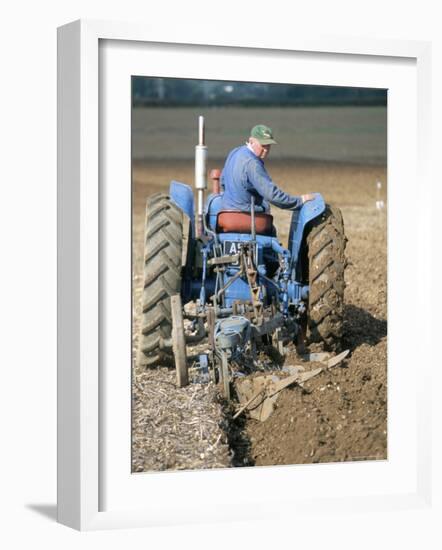Farmer Ploughing Near Sonning Common, Oxfordshire, England, United Kingdom-Robert Francis-Framed Photographic Print