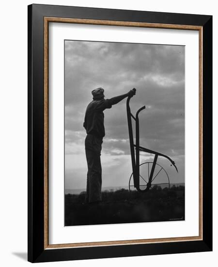 Farmer Plowing the Fields-Ed Clark-Framed Photographic Print