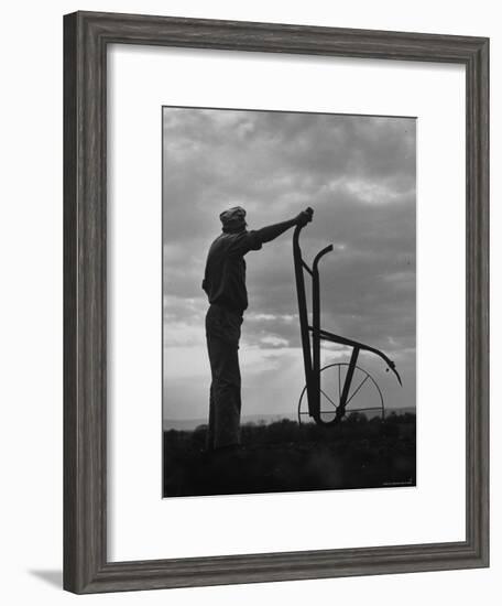 Farmer Plowing the Fields-Ed Clark-Framed Photographic Print