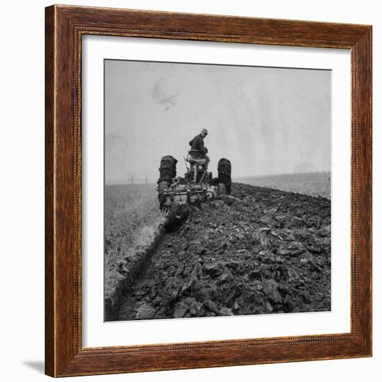 Farmer Plowing with a Tractor on an Iowa Farm-Gordon Parks-Framed Photographic Print