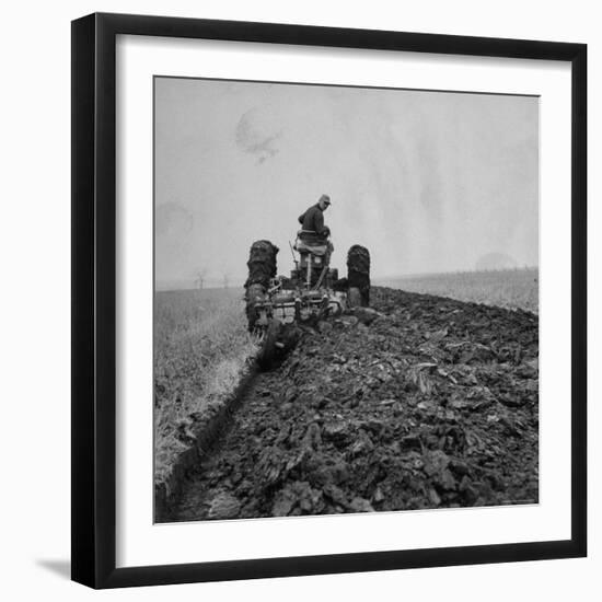 Farmer Plowing with a Tractor on an Iowa Farm-Gordon Parks-Framed Photographic Print