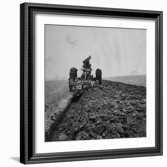 Farmer Plowing with a Tractor on an Iowa Farm-Gordon Parks-Framed Photographic Print