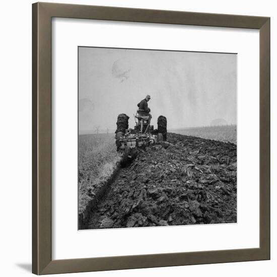 Farmer Plowing with a Tractor on an Iowa Farm-Gordon Parks-Framed Photographic Print