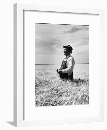 Farmer Posing in His Wheat Field-Ed Clark-Framed Photographic Print
