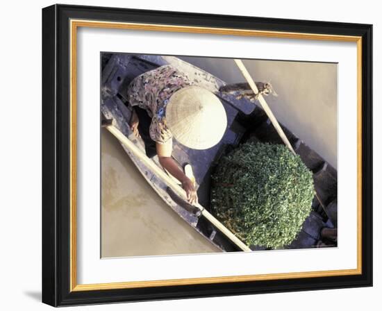 Farmer's Boat in the Mekong Delta, Vietnam-Keren Su-Framed Photographic Print